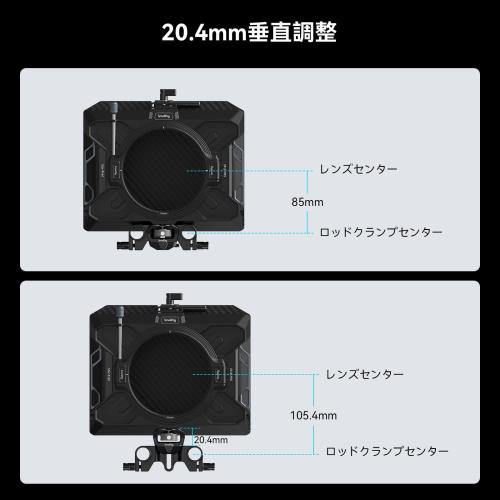 SmallRig 15mm LWS ロッド サポート カメラ用ダブルパイプクランプブラケット SMALLRIG 3196/ 3680/ 3556/ 3641/ 3645 マット ボックス レール サポートに対応 -3652