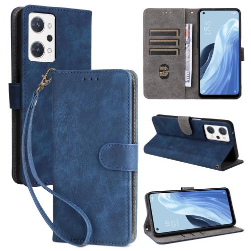 OPPO Reno9 A/OPPO Reno 7A ケース 手帳型 カバー 財布型 高級PUレザー カード収納スタント機能/耐衝撃/耐摩擦/全面保護/薄型/マグネット開閉 防水 ノート型 人気 おしゃれ 男女兼用 Reno9 A ブルー