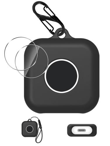 [2025年 新モデル]For BoTトーク（あんしんディスプレイ搭載モデル）ケース+2*フィルム [HVUYAL] 紛失防止用のフックを搭載した 軽量 キズ防止 防塵 傷つきにくい 柔らかなシリカゲルのスポーツクールなデザイン 衝撃 吸収 スリム ソフト カバー 落下防止保護(ブラック)のサムネイル