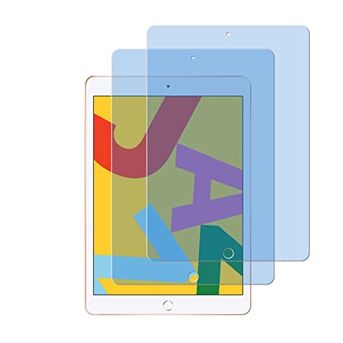ブルーライトカット 93% 2枚入りiPad 9 / 8 / 7/iPad 10.2 用のガラスフィルム 目の疲れ軽減 液晶保護 フィルム iPad第9世代/第8世代/第7世代 用の保護シート 保護ガラス 硬度9H/貼り付け簡単/超薄飛散防止/気泡防止/指紋防止/高感度タッチ/透過率98%
