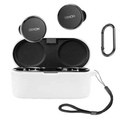 Denon PerL/Denon PerL Pro ケース [HVUYAL] 紛失防止用のフックを搭載した 軽量 キズ防止 防塵 傷つきにくい 柔らかなシリカゲルのスポーツクールなデザイン 衝撃 吸収 スリム ソフト ケースカバー 落下防止保護(ホワイト)