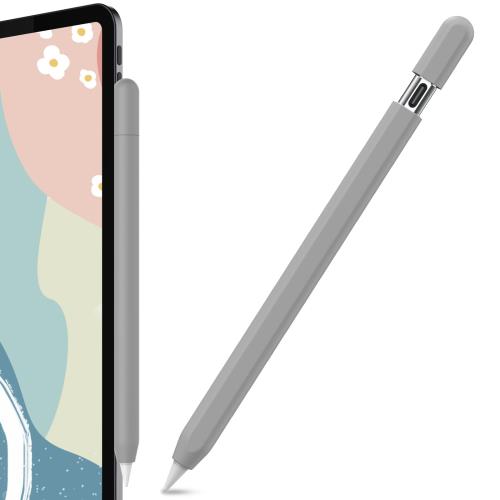 AhaStyle 超薄型 Apple Pencil (USB-C) シリコン保護ケース 滑り止め Apple Pencil (USB-C) 2023のみに適用 (単色1本, グレー)