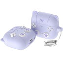 For AirPods 4 ケース カバー Mosasa AirPods 第4世代 シリコン保護ケース カラビナ付き 猫 かわいい おしゃれ 充電便利 全面保護 紛失防止 滑り止め 軽量 キズ防止 スリム 薄型 旅行 耐衝撃 防塵-パープル