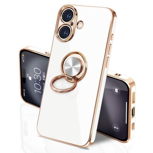 JOUMIN YAO iPhone 16 ケース リング付き イフォン16 リング TPU カバー 全面保護 耐衝撃 スマホケース iPhone 16 360°回転 スタンド機能 携帯カバー 車載ホルダー対応 ストラップホール付き メッキ加工 擦り傷防止 6.1インチ(ホワイト) JOUMIN YAO iPhone 16 ケース リング付き イフォン16 リング TPU カバー 全面保護 耐衝撃 スマホケース iPhone 16 360°回転 スタンド機能 携帯カバー 車載ホルダー対応 ストラップホール付き メッキ加工 擦り傷防止 6.1インチ(ホワイト)