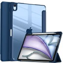 Maledan 対応iPad Air 11インチ ケース(2025 M3)- iPad用 air ケース 2024/M2 Air 第5/4世代 ケース(2022/2020)専用 Pencil収納可能 DIY透明カバー 薄型 衝撃吸収 ネイビー(2)