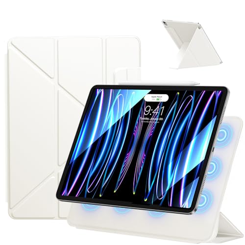 SANDUODD iPad 11世代 ケース (A16、2025) iPad 第10/11世代 (2022/2025)対応 強力マグネット吸着 横置＆縦置 角度調整可能 三角形スタンド 安定感 超スリム 極薄 軽量 耐久性保護カバー オートスリープ/ウェイク対応 (クリーム)