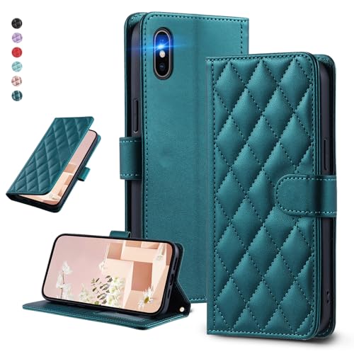UnivoColors iPhone Xs Max キルティグレザー調 手帳型ケース エレガント 高質PU マグネット開閉式 カード収納機能 スタンド機能 液晶...