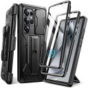 Tongate Samsung Galaxy S24 Ultraケース、スライド式カメラカバー&スクリーンプロテクター内蔵2つのフロントフレームミリタリーグレードの衝撃吸収S24 Ultra用ケース、キックスタンド&ベルトクリップ付き、6.8インチ、ブラック