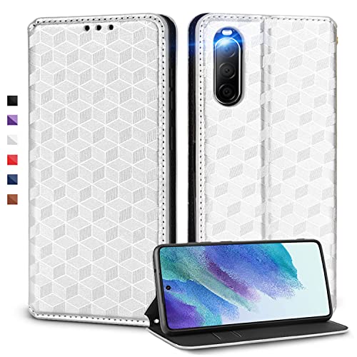 UnivoColors Sony Xperia 10II(SO-41A / SOV43) 対応手帳型ケース 高級合皮 カード収納 マグネット開閉 スタンド機能 ストラップホール付き TPUソフトバンパー 全面保護 カメラ保護 衝撃吸収 ビジネス おしゃれ カバー(シルバー) N UnivoColors Sony Xperia 10II(SO-41A / SOV43) 対応手帳型ケース 高級合皮 カード収納 マグネット開閉 スタンド機能 ストラップホール付き TPUソフトバンパー 全面保護 カメラ保護 衝撃吸収 ビジネス おしゃれ カバー(シルバー) N