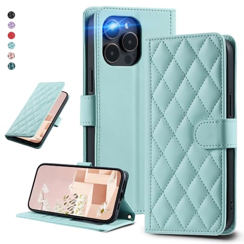 UnivoColors iPhone 14 Pro Max キルティグレザー調 手帳型ケース エレガント 高質PU マグネット開閉式 カード収納機能 スタンド機...