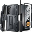 Tongate Samsung Galaxy S23用のスライディングカメラカバーとスクリーンプロテクター付きのケース、10フィートのミリタリードロップ保護頑丈な衝撃吸収S23用のキックスタンド付きタフなケース、ブラック