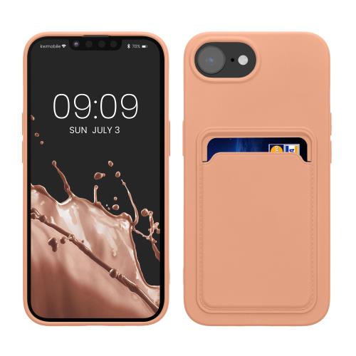 kwmobile スマホケース Apple iPhone 16e対応 ケース -カードホルダー付き ソフト TPU シリコン ピンクグレープフルーツ kwmobile スマホケース Apple iPhone 16e対応 ケース -カードホルダー付き ソフト TPU シリコン ピンクグレープフルーツ