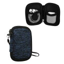 kwmobile in-ear Headphones対応 ケース - イヤホンケース ネオプレン ポーチ 6 x 9 cm ディープ オーシャン/黒色