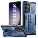 Tongate Samsung Galaxy S23 Ultra用ケース、スライド式カメラカバー&キックスタンド付き、10フィートのミリタリードロップ保護頑丈な衝撃吸収S23 Ultra 5G 6.8インチ用のタフな防水ケース、ブルー