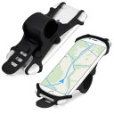 kwmobile 自転車 固定 ホルダー スマホ 用 - 自転車ホルダー シリコン製 全ての自転車に 黒色 対応