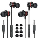 MOSWAG 有線イヤホン、3.5 mmマイク付き有線イヤホン、入耳式ノイズNancelling有線イヤホン、、デスクトップ、タブレット、ノートパソコン、MP 3、MP 4に対応
