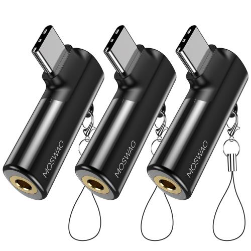 MOSWAG USB Cから3.5mmジャックアダプタ、タイプCから3.5mmヘッドフォン補助デジタルオーディオヘッド..