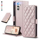 UnivoColors Galaxy S24 FE (SM-S721Q/SCG30) キルティングレザー調 手帳型ケース エレガント 高質PU マグネット開閉式 カード収納機能 スタンド機能 液晶全面保護 レンズ保護 ストラップ付属(ゴールドピンク)
