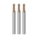 Cleqee スクエア エンドミル 刃径3mm × 刃長8mm × 全長50mm × 軸径4mm3個セット 4枚刃 TiAlNコート 超硬 スクエア エンドミル...