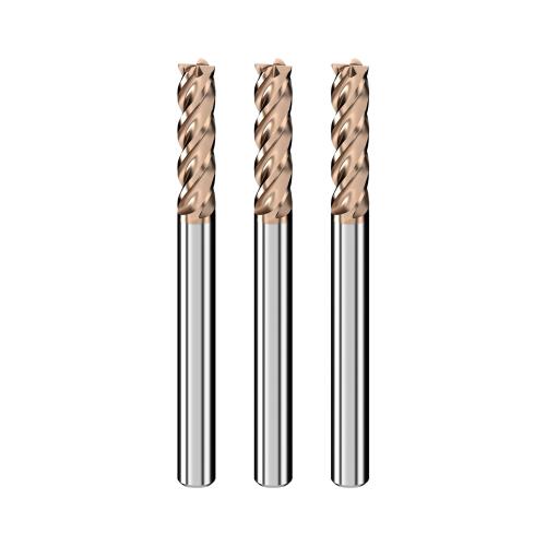 Cleqee スクエア エンドミル 刃径6mm × 刃長20mm × 全長75mm × 軸径6mm3個セット 4枚刃 TiAlNコート 超硬 スクエア エンドミ...