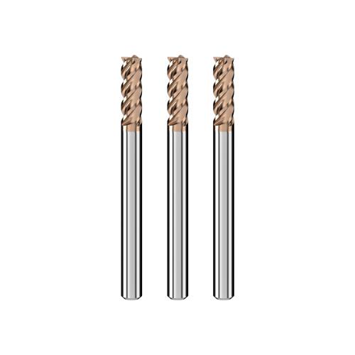 Cleqee スクエア エンドミル 刃径4mm × 刃長10mm × 全長50mm × 軸径4mm3個セット 4枚刃 TiAlNコート 超硬 スクエア エンドミ...