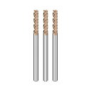 Cleqee スクエア エンドミル 刃径6mm × 刃長25mm × 全長100mm × 軸径6mm3個セット 4枚刃 TiAlNコート 超硬 スクエア エンド...