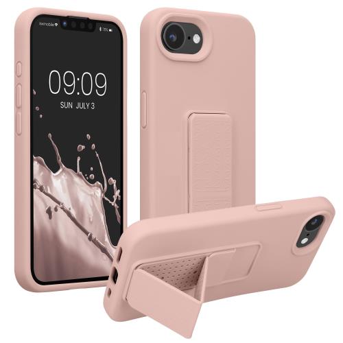 kwmobile Apple iPhone 16e対応 ケース - スマホ スタンド 保護ケース スマホカバー TPUケース - アンティークピンク