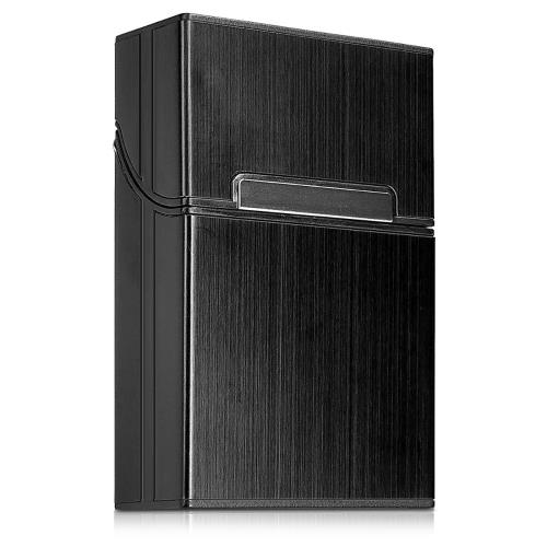 kwmobile シガレットケース ボックス ケース 用 - アルミニウム加工 マグネットクロージャー 黒色