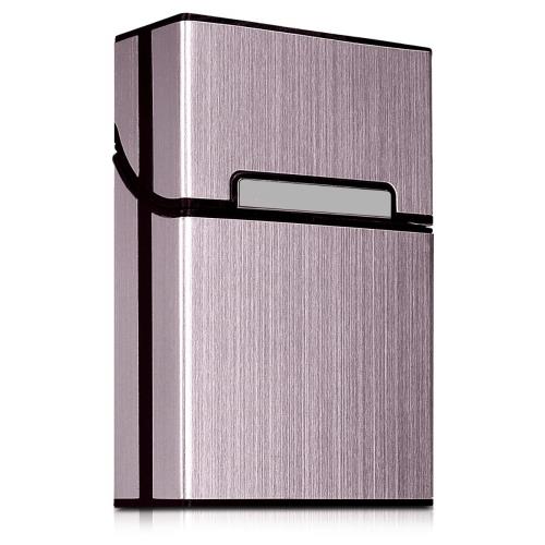 kwmobile シガレットケース ボックス ケース 用 - アルミニウム加工 マグネットクロージャー ピンクゴ..