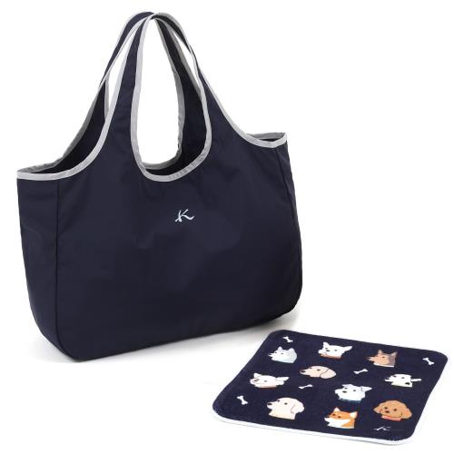 [キタムラ] ラッピング商品 洗えるエコバッグとハンカチ ST2023 レディース ギフトセット ダークブルー 10101 [BN001210821.KH826010101]