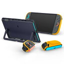 Spigen Switch2対応ケース ジョイコン取り外し可能 カバー キックスタンド対応 保護力 耐衝撃 ツートンカラー ナノポップ ACS09076(ブルーベリーネイビー)