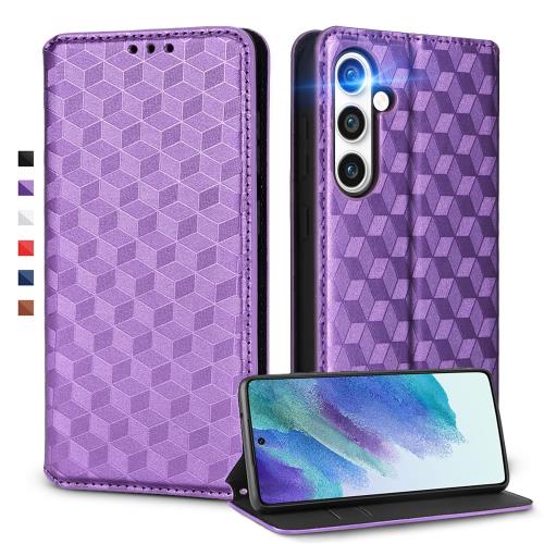 UnivoColors Galaxy A55 5G(SC-53E/SCG27) 手帳型ケース 高級合皮 カード収納 マグネット開閉 スタンド機能 ストラップホール付き TPUソフトバンパー 全面保護 カメラ保護 衝撃吸収 ビジネス おしゃれ カバー(ムラサキ) N