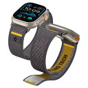 Apple Watch バンド 49/46/45/44mm 簡単でしっかり装着 Apple Watch Ultra 2/Ultra/10/9/8/7/6/5/4/SE2/SE対応 ストラップ ファブリック素材 通気性 アスレックス・エア AMP09034(アクティブ・グレー)