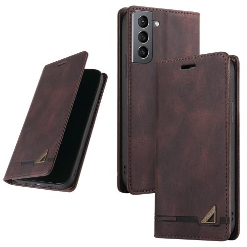 UnivoColors Galaxy S21 Plus 5G（SC-02B/SCG10） 手帳型ケース 高級合皮 スタンド機能 カード収納 マグネット式 TPUソフトカバー 全面保護 カメラ保護 衝撃吸収 RFIDブロッキング おしゃれ カバー(ブラウン)