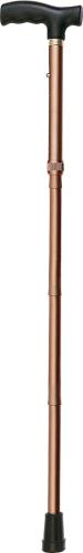 ナカバヤシ アルミ製ステッキ 折りたたみ式 高さ5段階調節 ブラウン RQS-E002BR