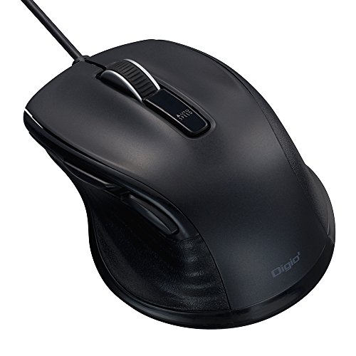 Digio2 F_line 5ボタンBlue LED マウス 小型 有線 静音 ブラック 48395