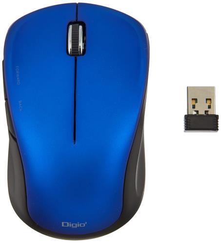 ナカバヤシ Digio2 無線 5ボタン Blue LED マウス ブルー Z7489