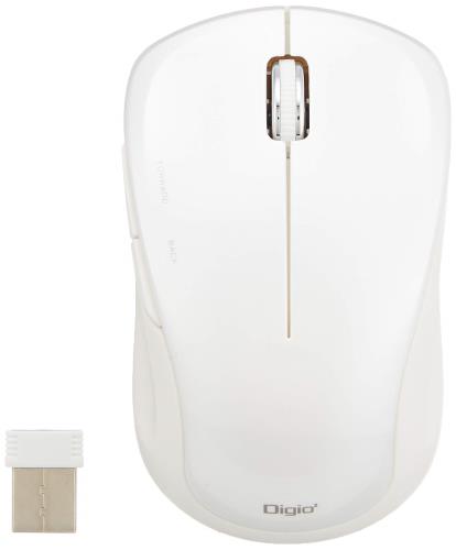 ナカバヤシ Digio2 無線 5ボタン Blue LED マウス ホワイト Z7493