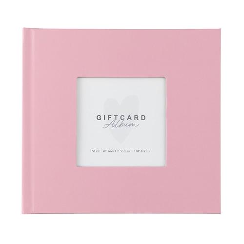 ナカバヤシ ギフトカードアルバム ブック式/スクエアサイズ/プラコート(クラフト)台紙 ベーシック ダスティピンク A-SMBP-103-1
