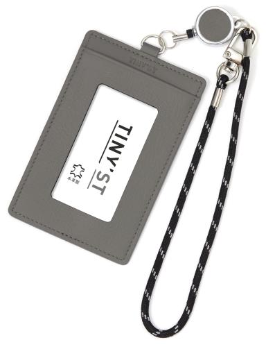 レイメイ藤井 パスケース タイニスト リール付 チャコールグレー NP1075N