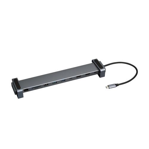 Digio2 ドッキングステーション PCスタンド PD対応 Type-C 10in1 グレー