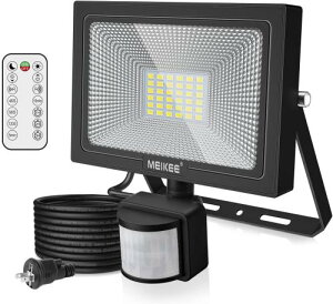 MEIKEE2023年改良 リモコン操作センサーライト 屋外 人感センサーライト 防犯照明 30W 3000LM 投光器 常時点灯機能 無段階調光 PIR人感 検出距離調整 昼白色6500K 超高輝度 駐車場 玄関灯 倉庫 屋内 町内の防犯に IP66防水 日本語説明書付き PSE認証済 適格請求書発行可能