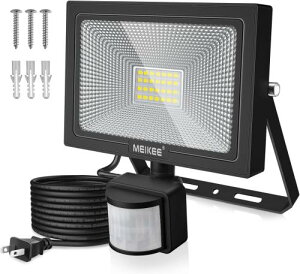 MEIKEE センサーライト 屋外 人感センサー 防犯ライト 20w 防水 投光器 6500K 2000 ルーメン フラッドライト 昼白色 超高輝度 駐車場 玄関灯 倉庫 屋内 町内の防犯に 照明器具 IP66防水 日本語説明書付き PSE認証済