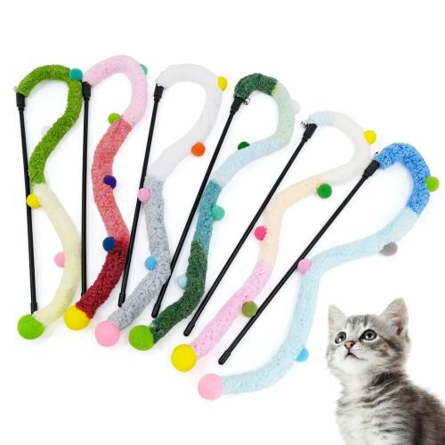 SONGWAY 猫おもちゃ ねこじゃらし 可愛いぴんぴん紐 ストレス解消 6個セット