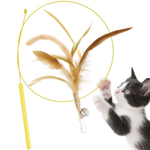 SONGWAY 猫おもちゃ ススキ草 ねこじゃらし エノコログサ 猫のお遊び草 黄色い