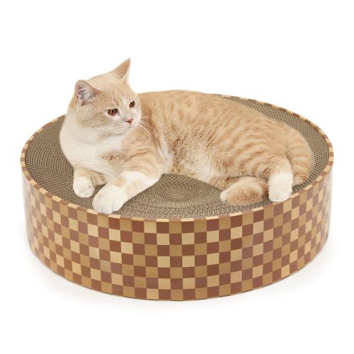 SONGWAY 大型猫 つめとぎ 大きめ 41cm丸形 サークル 爪磨き ぽっちゃり猫の爪研ぎ ねこ爪とぎベッド 高密度 強化ダンボール