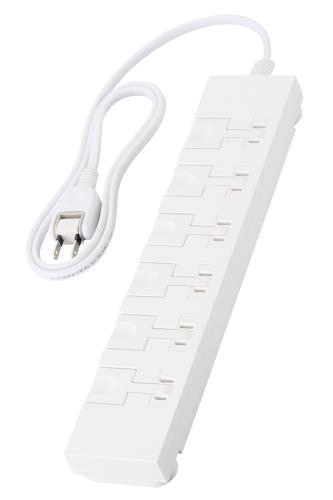 エレコム 電源タップ 雷ガード 6個口 1m イージーリリースタップ 回転脚パーツ 吊り穴 極性対応 ほこりシャッター スイングプラグ ホワイト T-KF07-2610WH