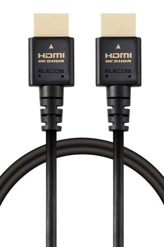 エレコム HDMI ケーブル 2m 細い ウルトラハイスピード 4K(120Hz) 8K(60Hz) Ultra High Speed HDMI Cable認証品 48Gbps 超高速 テレビ・パソコン・ゲーム機などに 7680×4320 eARC 黒 ECDH-HD21ES20BK