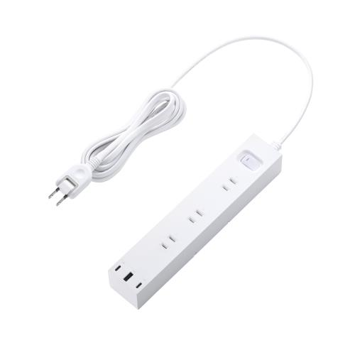 エレコム 電源タップ USBタップ 30W 3ポート Type-C USB-A 6個口 3m 一括スイッチ 回転脚付き 雷ガード付き ホワイト ECT-3930WH