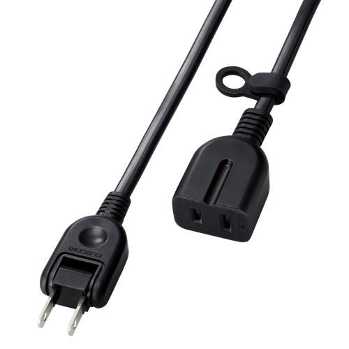 エレコム 電源タップ 延長コード 1m 1口 ほこり防止シャッター付き 極性対応 (N極) 3ピンプラグ接続可能 スイング式プラグ採用 熱硬化性樹脂採用 ブラック ECT-4210BK